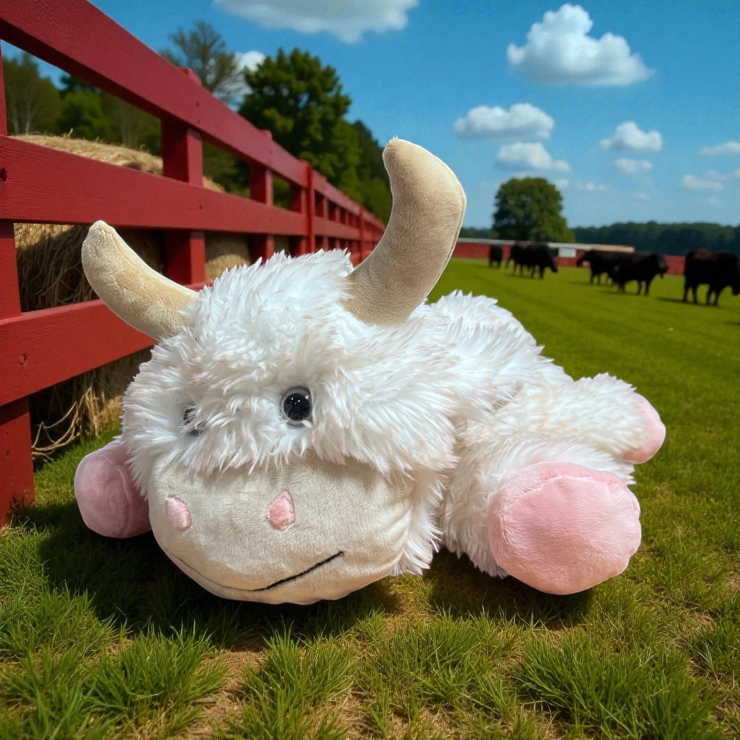 FRM Giant Highland Cow with Quill Peach Fabric