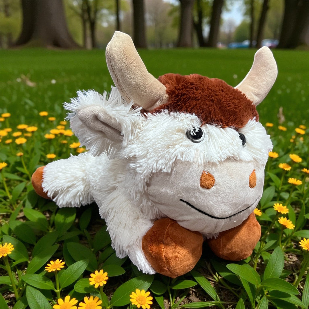 FRM Giant Highland Cow with Ivory Shag Fabric